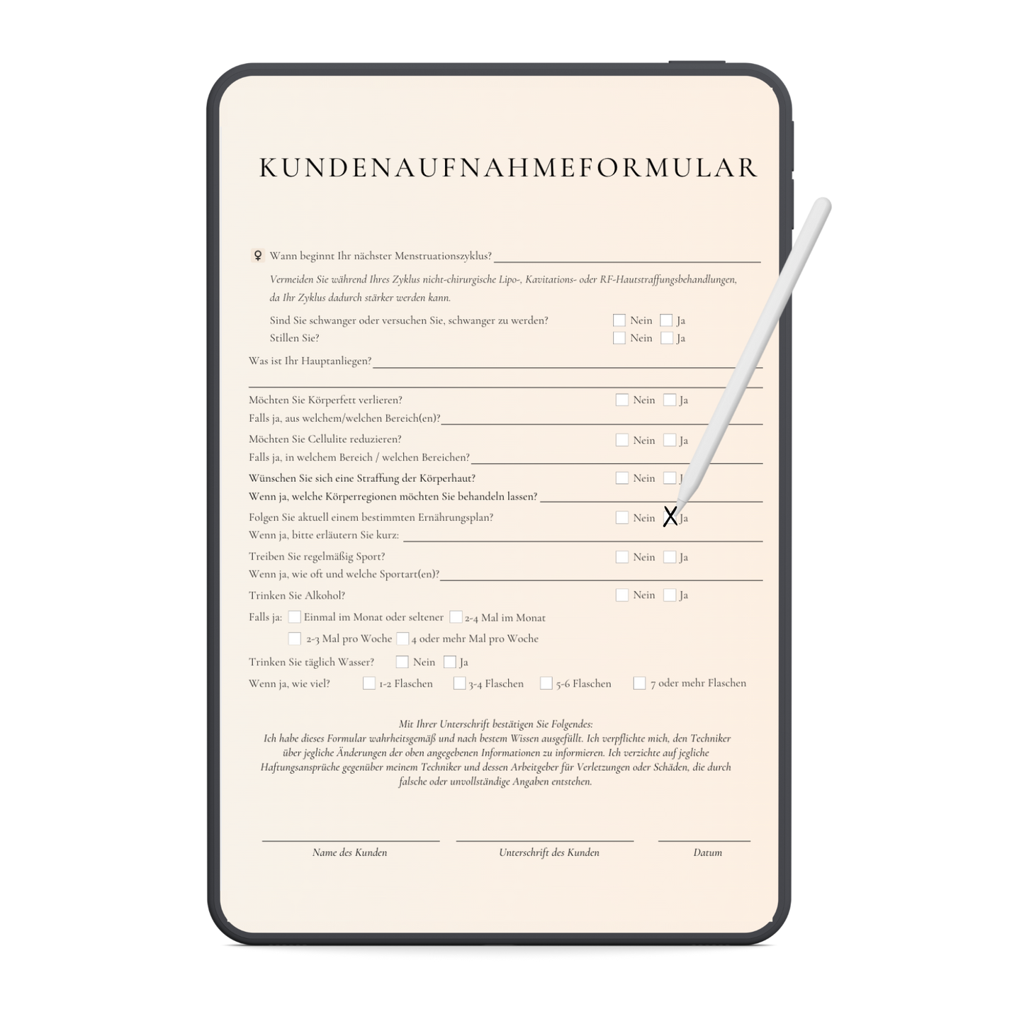 Körperformung Digitales Formularpaket