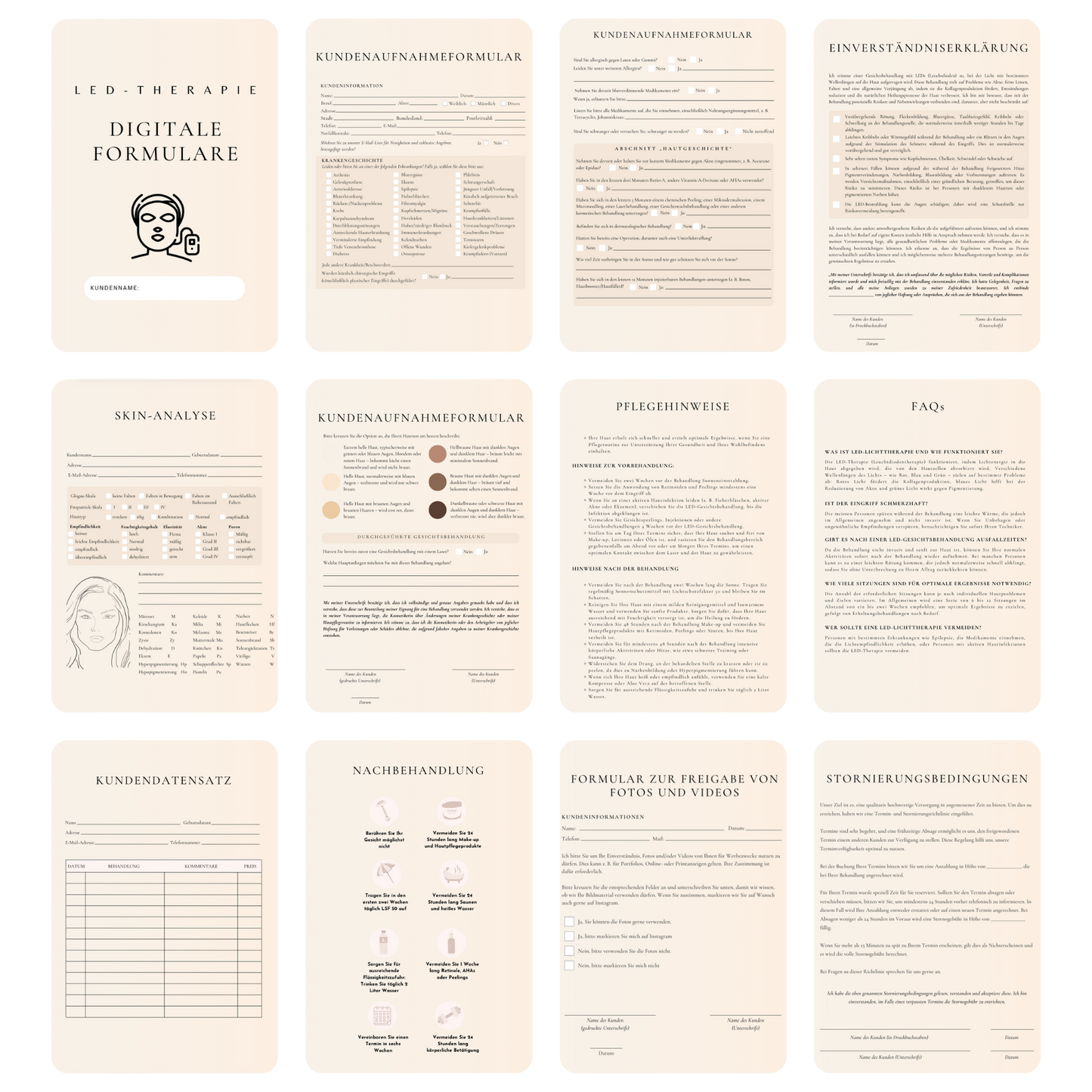 LED-Therapie Digitales Formularpaket