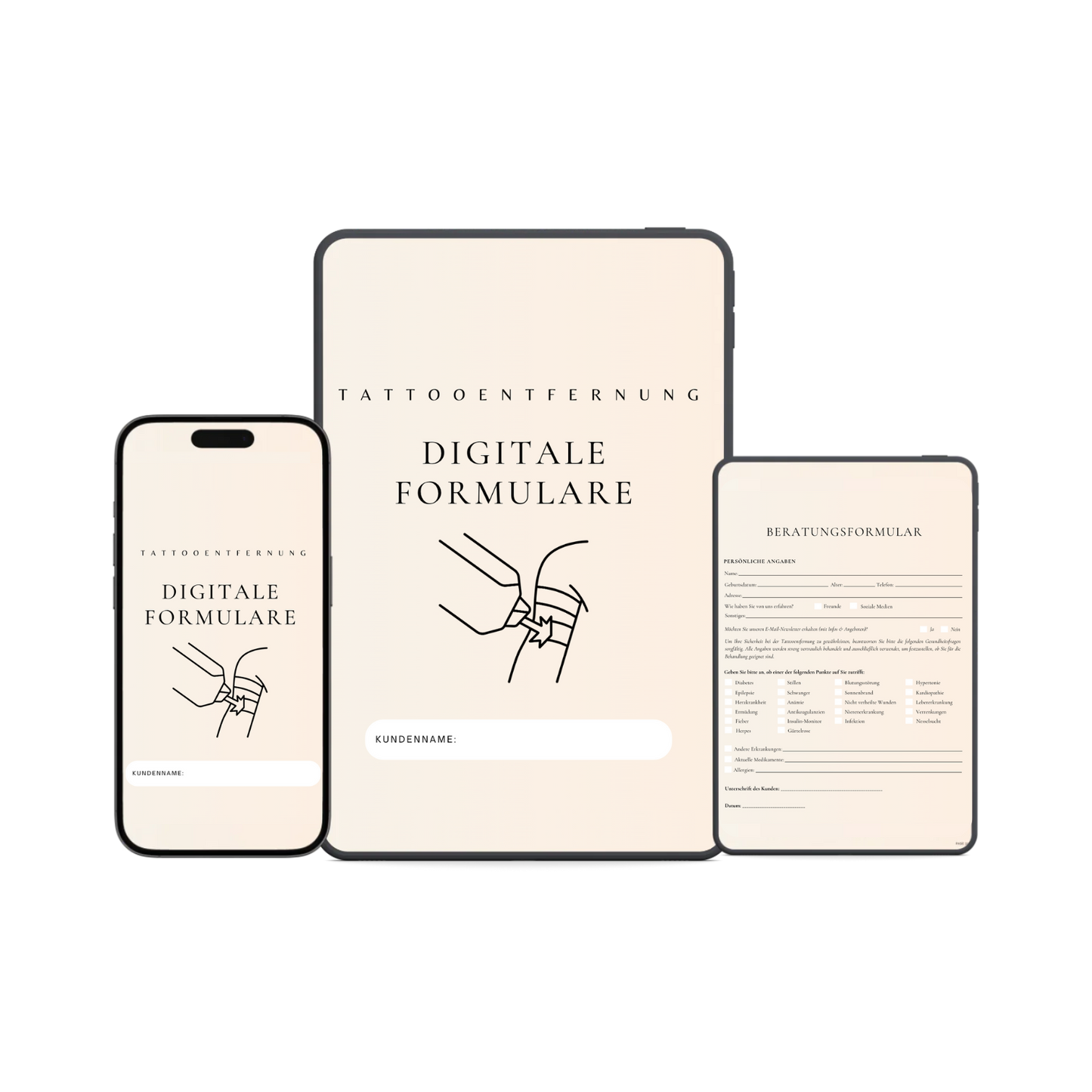 Tattooentfernung Digitales Formularpaket