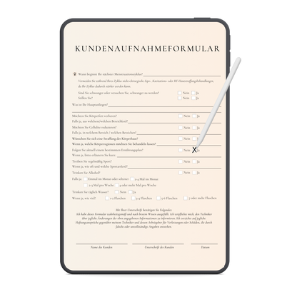 Körperformung Digitales Formularpaket