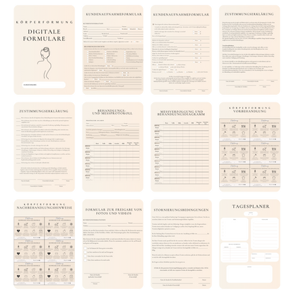 Körperformung Digitales Formularpaket