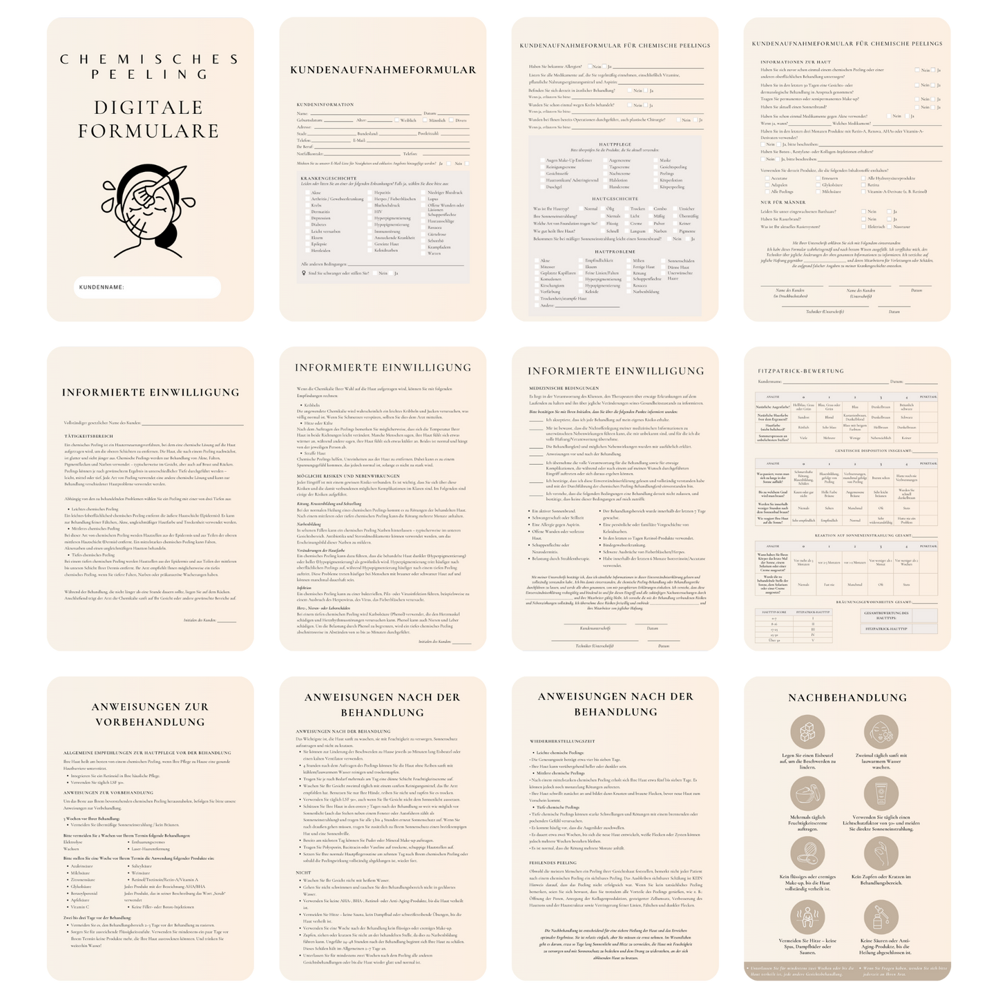 Chemisches Peeling Digitales Formularpaket