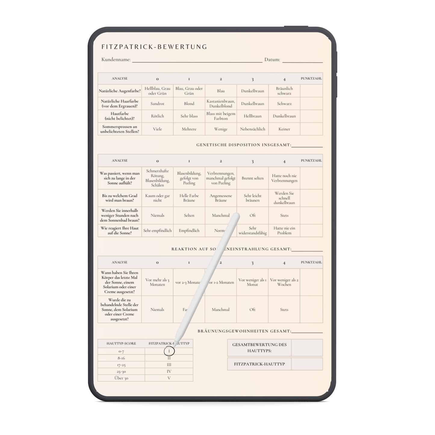 Chemisches Peeling Digitales Formularpaket