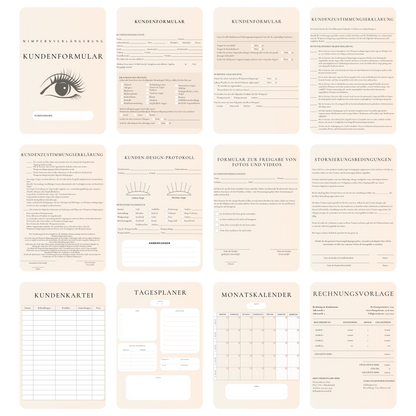 Wimpernverlängerung Digitales Formularpaket