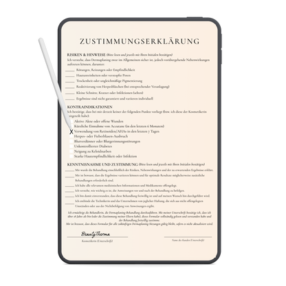 Dermaplaning Digitales Formularpaket