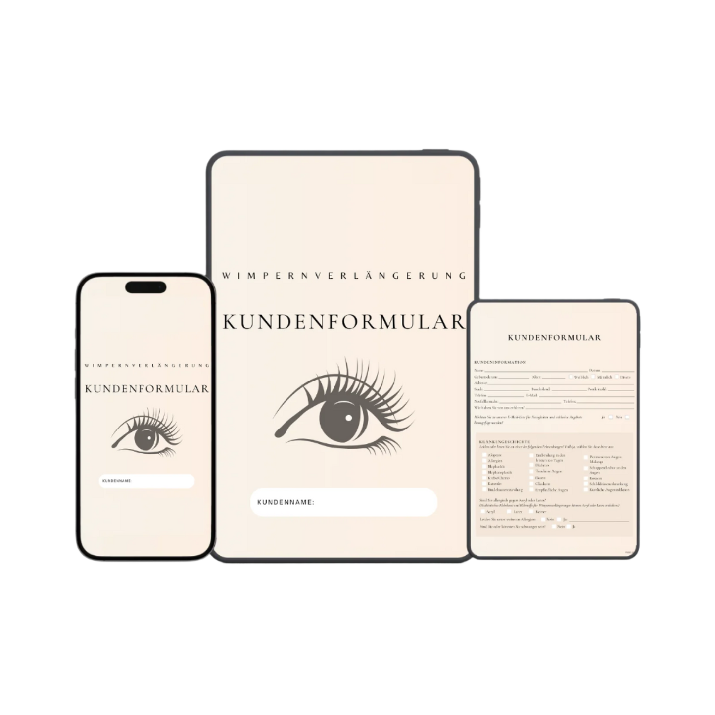 Wimpernverlängerung Digitales Formularpaket