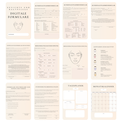 Gesichts- & Hautpflege Digitales Formularpaket