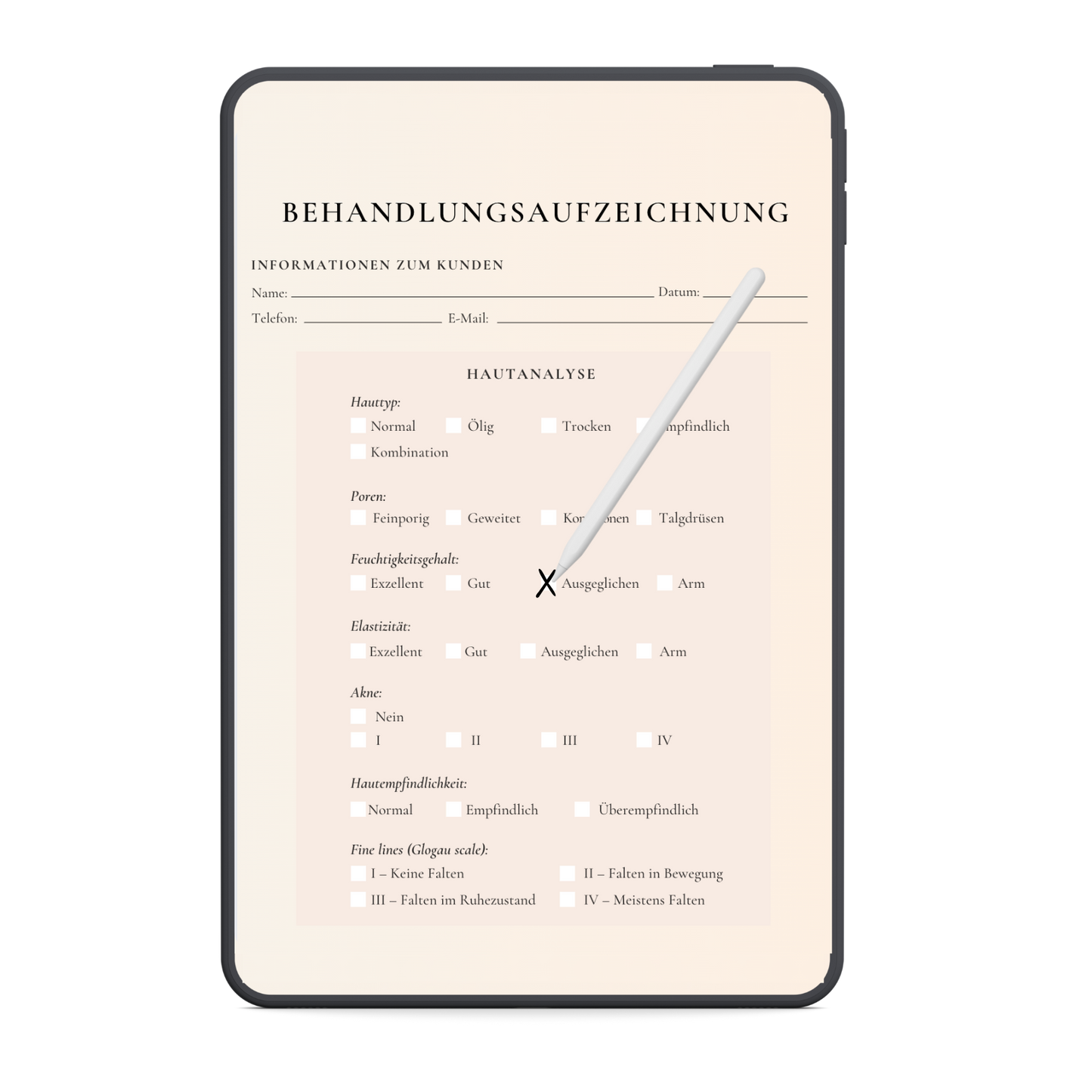 Gesichts- & Hautpflege Digitales Formularpaket