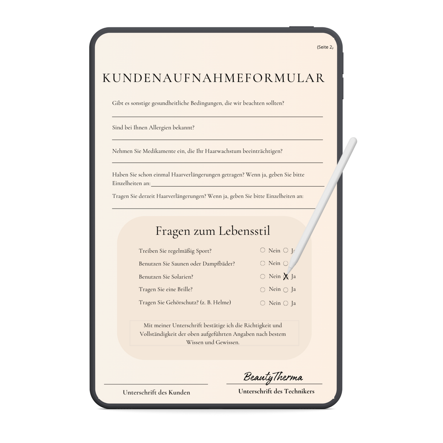 Haarverlängerung Digitales Formularpaket