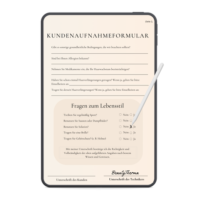 Haarverlängerung Digitales Formularpaket