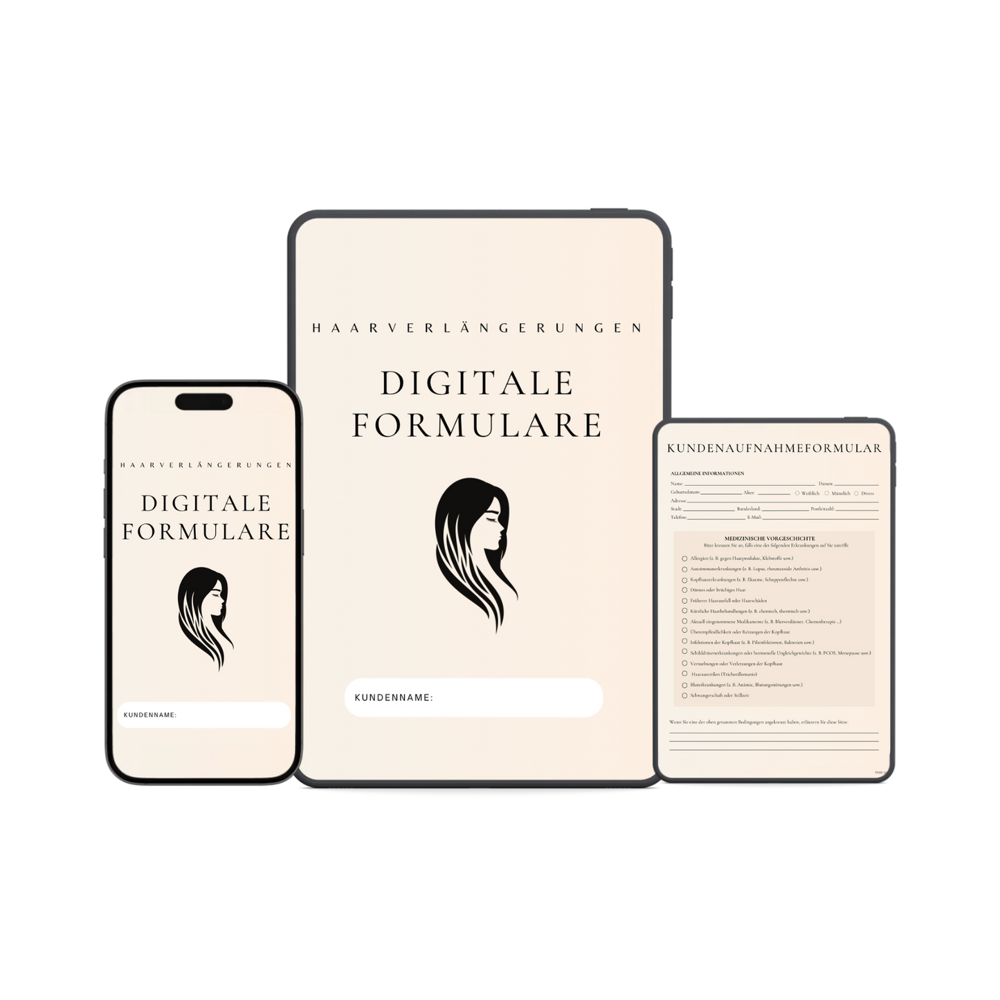 Haarverlängerung Digitales Formularpaket