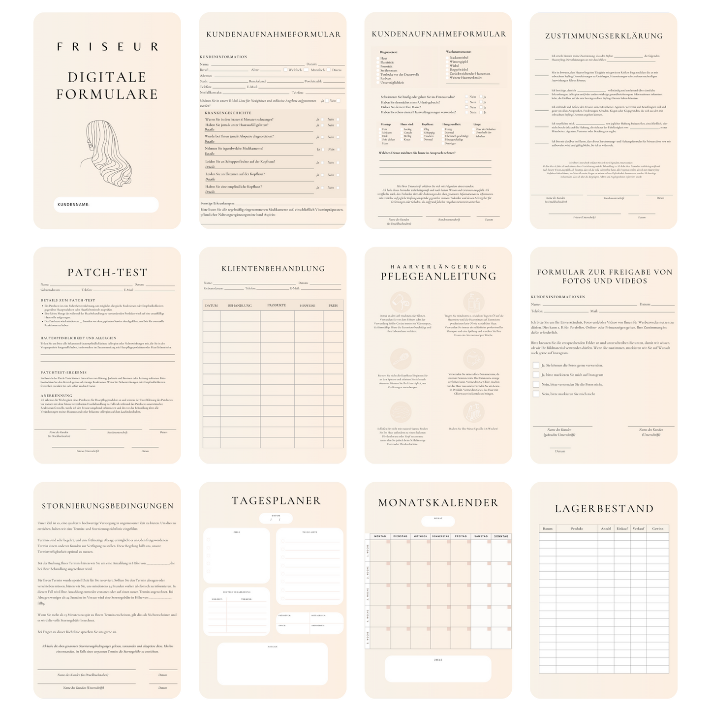 Friseur Digitales Formularpaket