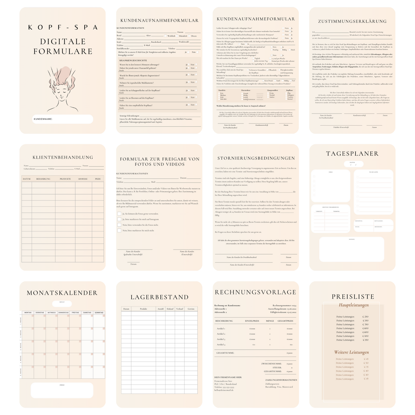 Kopf-Spa Digitales Formularpaket