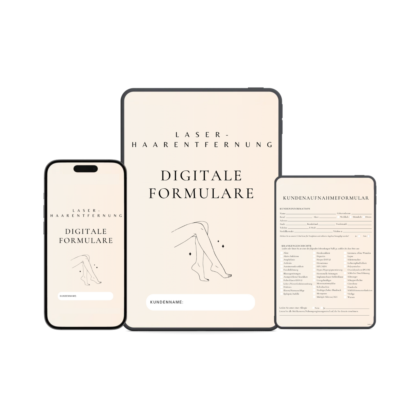 Laser-Haarentfernung Digitales Formularpaket