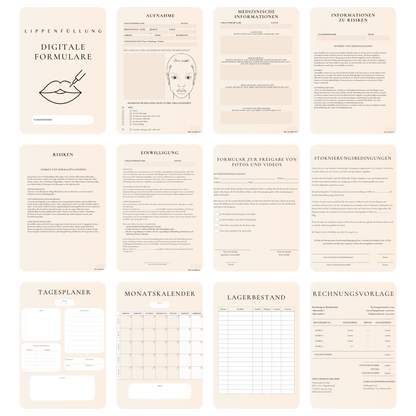Lippenfüllung Digitales Formularpaket