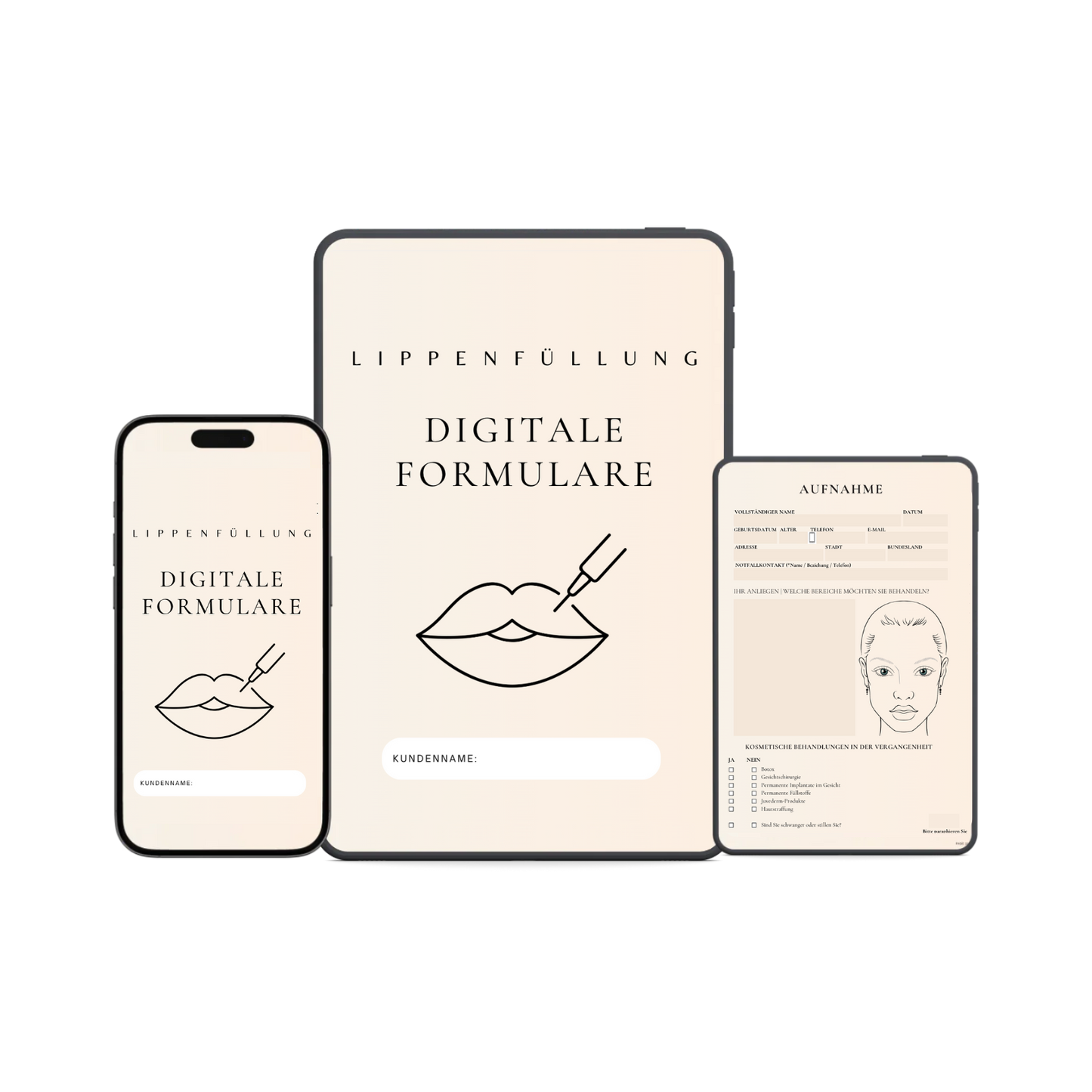 Lippenfüllung Digitales Formularpaket