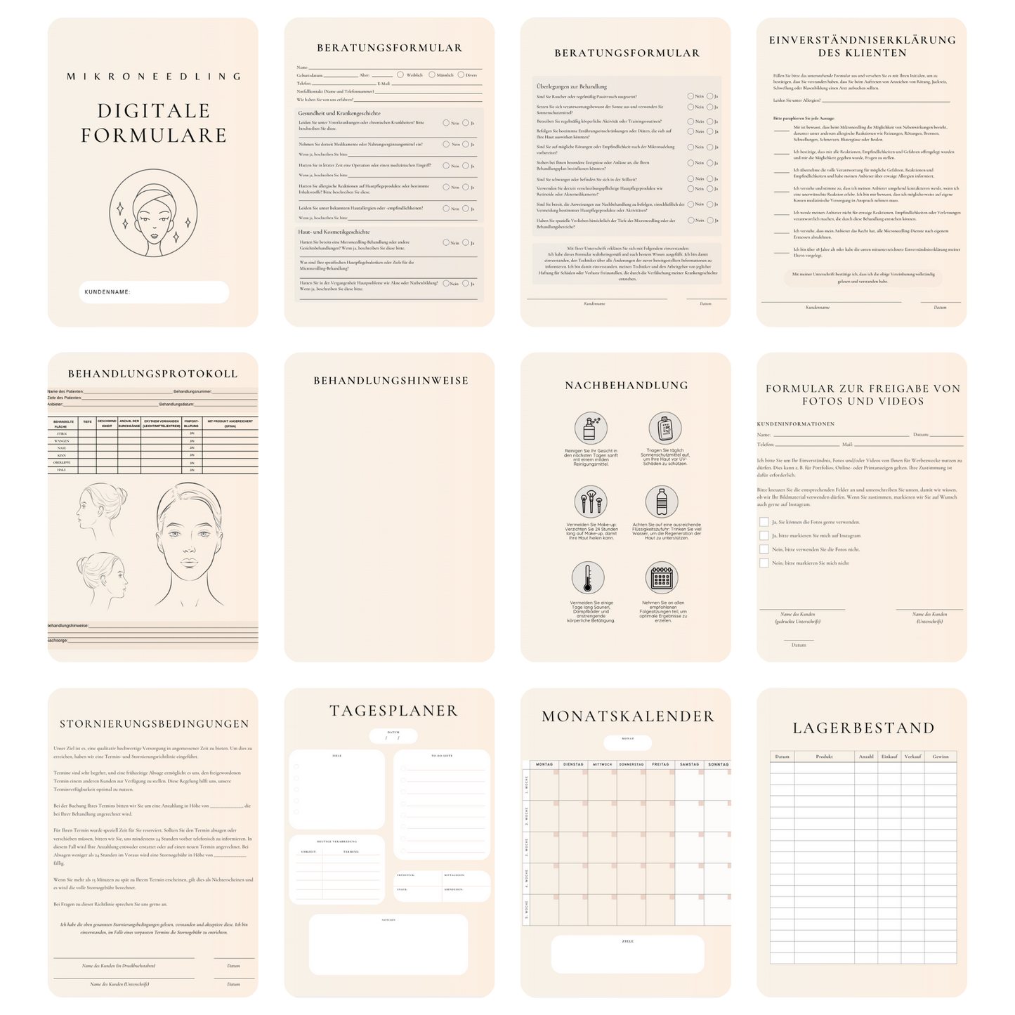 Mikroneedling Digitales Formularpaket