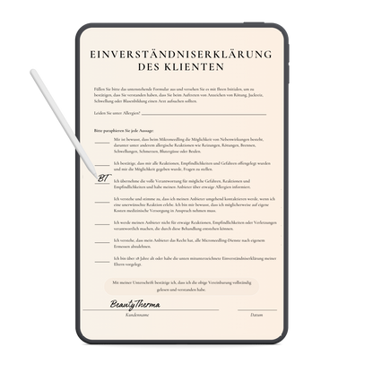 Mikroneedling Digitales Formularpaket
