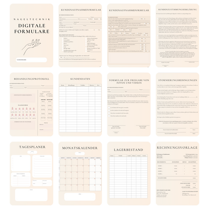 Nageltechnik Digitales Formularpaket