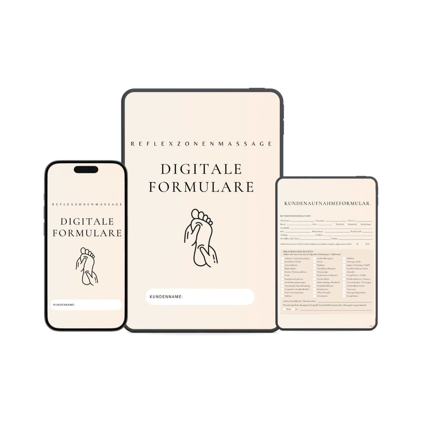 Reflexzonenmassage Digitales Formularpaket