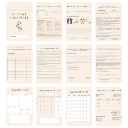 Reflexzonenmassage Digitales Formularpaket