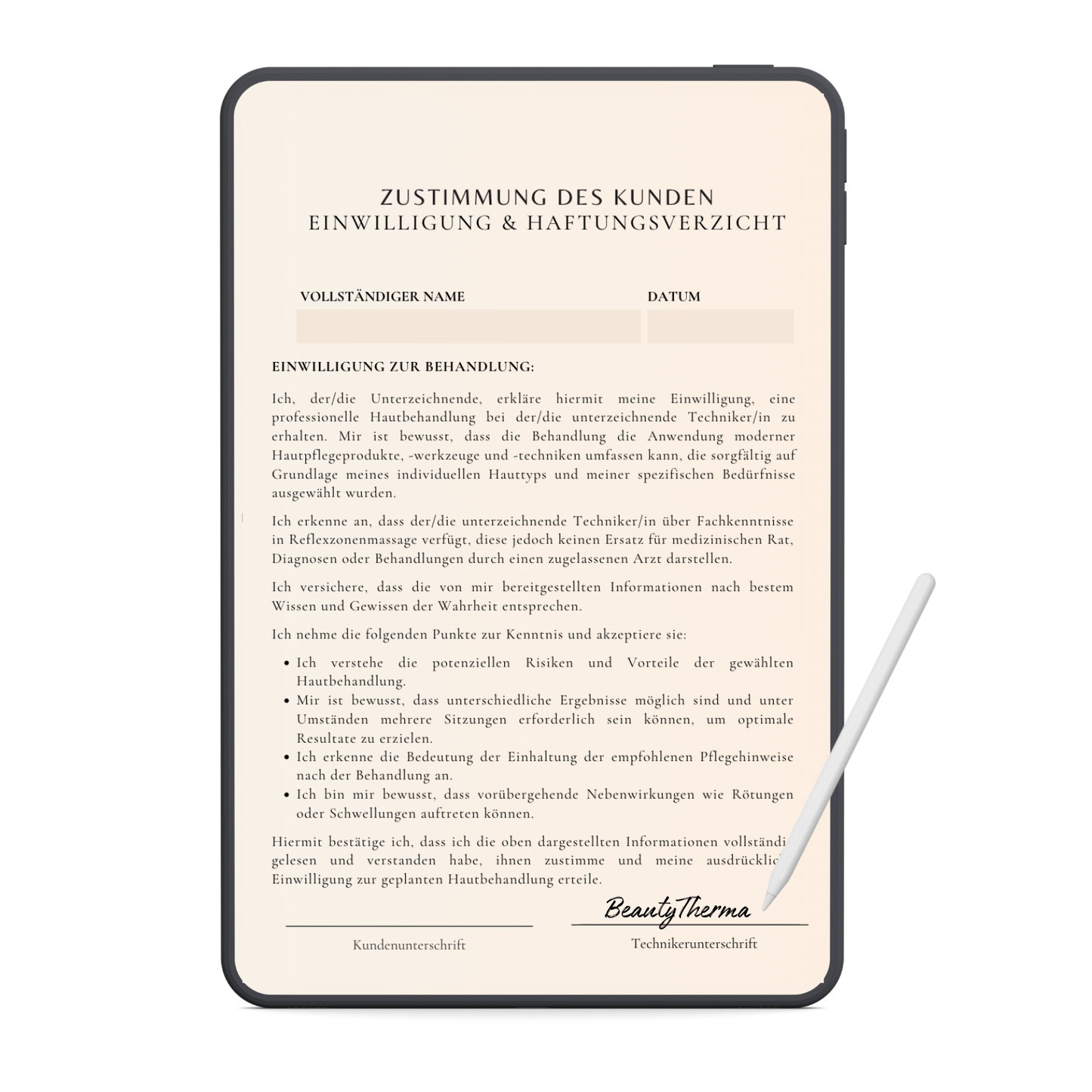 Reflexzonenmassage Digitales Formularpaket