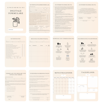 Sprühbräune Digitales Formularpaket